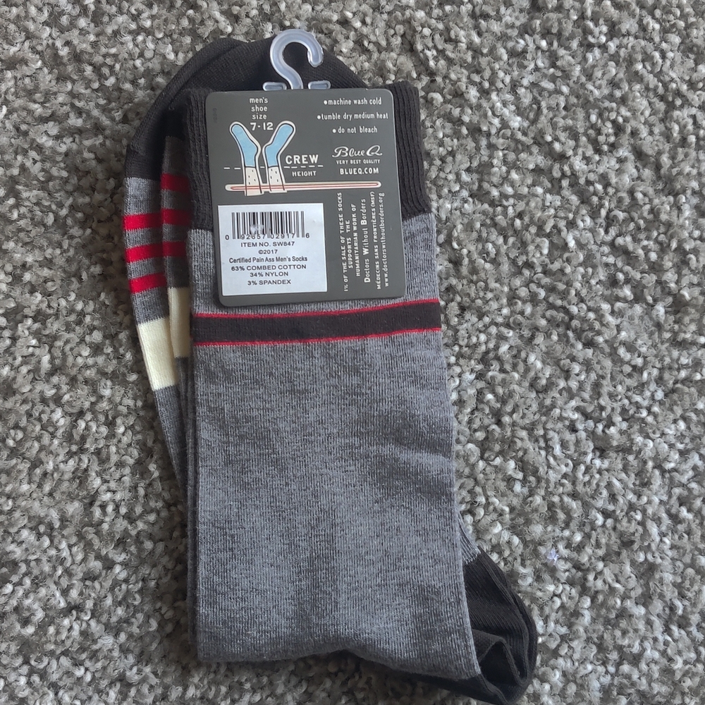⭐3 For $21⭐ Blue Q Certified Pain In The Ass Men's Socks - Picture 4 of 4